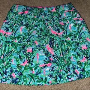 Women’s Lilly Pulitzer Monica Skort Blue Horizon Par Fection Golf UPF 50+ Size 8